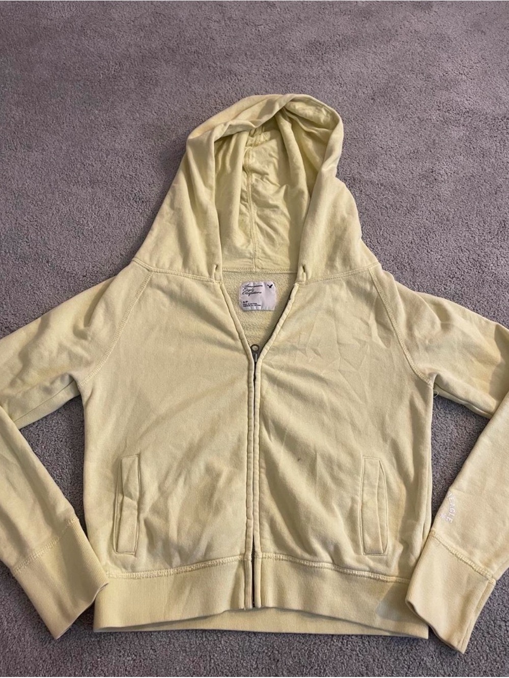Vintage butter yellow American Eagle zip up